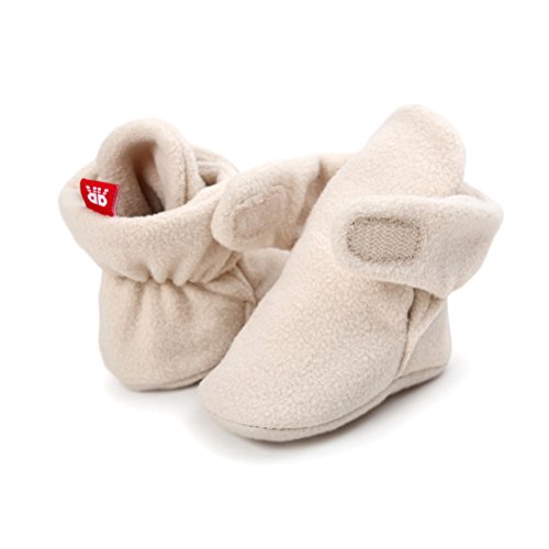 Botas de Niño Calcetín Invierno Soft Sole Crib Raya de Caliente Boots de Algodón para Bebés (0-6 Meses, Caqui, Tamaño de Etiqueta 11)