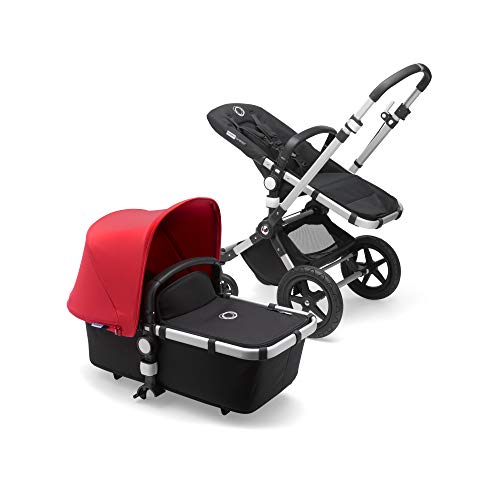 Bugaboo Cameleon 3 Plus, Cochecito y Silla de Paseo 2 en 1, Negro/Rojo Neón