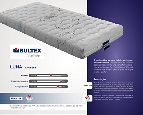 Bultex – Colchón de Cuna Luna (Espumación Avanzada) / Advanced Foam Crib Mattress 60x120 cm