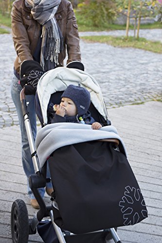 byboom Softshell techo 70 x 100 cm Thermo activo; – /multifunción universal para/de exterior Baby manta para cochecito, Buggy, Jogger, color: negro/negro