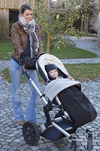 byboom Softshell techo 70 x 100 cm Thermo activo; – /multifunción universal para/de exterior Baby manta para cochecito, Buggy, Jogger, color: negro/negro