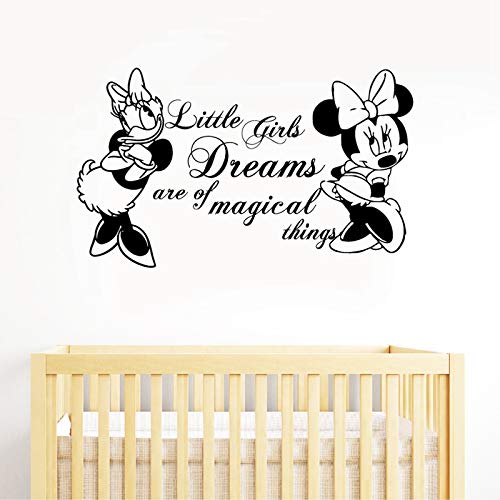 Calcomanía de pared decorativa de jardín de infantes, calcomanía de pared de vinilo de niña de dibujos animados linda calcomanía de pared decorativa de habitación de niña56x33 cm