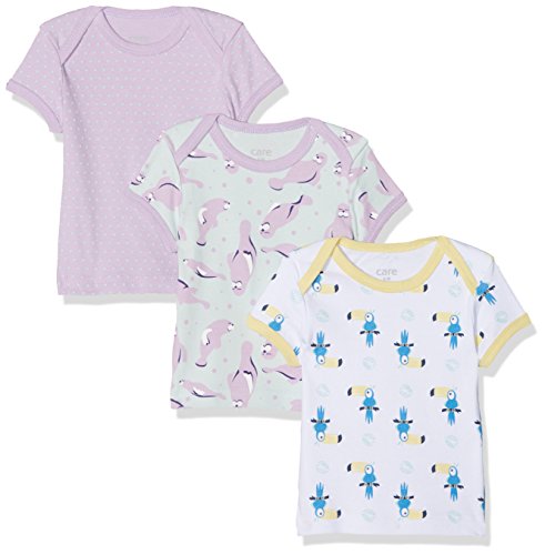 Care Bane Camiseta, Morado (Lavender 607), 6 Meses/68 cm, Pack de 3