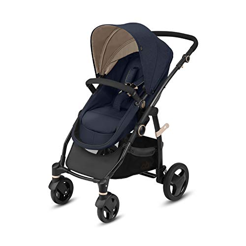 Cbx Leotie Flex - Cochecito 2 en 1 con asiento/capazo reversible, incluye cubierta para lluvia, desde el nacimiento hasta los 15 kg, Jeansy Blue