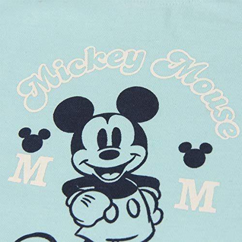 Cerdá Conjunto Ropa Bebe Niño Disney Mickey Mouse-Camiseta + Pantalon de Algodón-Color Azul, 6 meses para Bebés