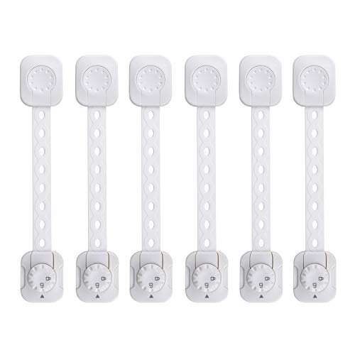 Cerraduras de Seguridad para Niños, REDTRON 6Pcs Bloqueo de Seguridad con Adhesivo de 3M, Cerraduras a Prueba de Bebé para Gabinetes, Cajones, Hornos, Neveras [No se necesita usar taladros]