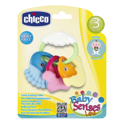 Chicco- Baby Senses-Sea Creatures Teether Jake Peces Sonajeros Mordedores, Multicolor (00005956000000)