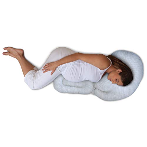 Chicco Boppy- Cojín de embarazo modular 3 piezas de algodón, máxima adaptabilidad, color blanco estampado (Geo) - Almohada de embarazo