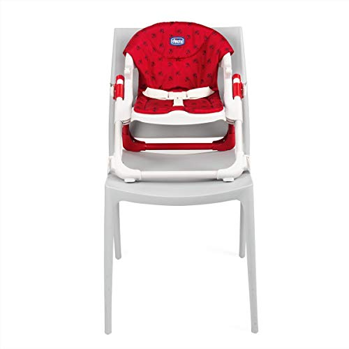 Chicco Chairy - Elevador asiento de silla regulable 4 posiciones, ligero y transportable, 6-36 meses, color rojo estampado mariquitas (Ladybug)