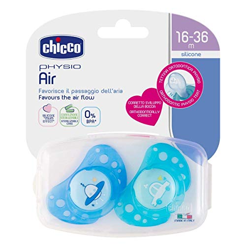 CHICCO Day & Night chupete Silicona 16 - 36 meses, Juedo de 6, made in Italy