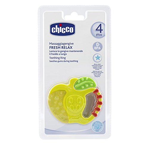 Chicco Fresh Relax - Mordedores de Silicona que Refrescan y Alivian 4M+, 1 Unidad, Multicolor