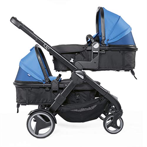 Chicco Fully Twin - Silla de Paseo Gemelar, Capazo y Silla de Paseo Transformable, Color Negro (Stone)