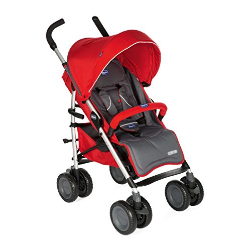 Chicco MultiWay2  Silla de paseo todoterreno con ruedas grandes y suspensión, color rojo