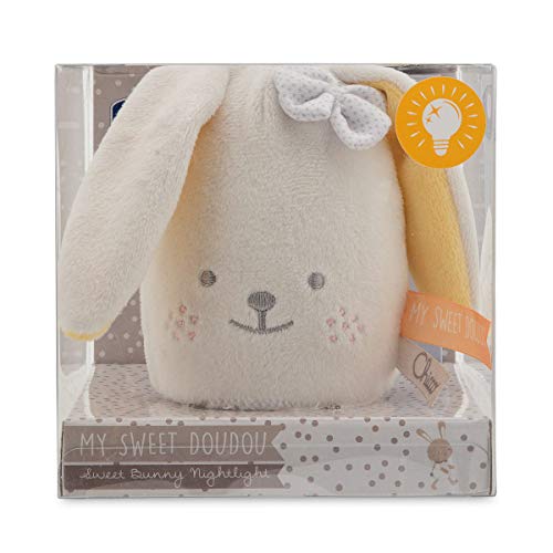 Chicco My Sweet dou Dou Lamparita Conejito - Lámpara quita miedos anti oscuridad para bebés, tierno peluche, diseño conejo