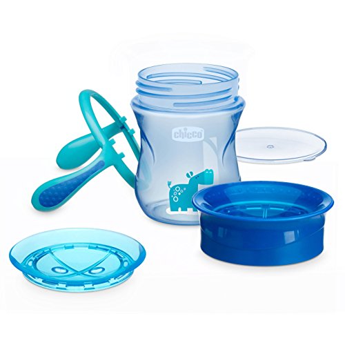 Chicco Perfect 360 - Vaso con membrana de silicona anti goteó, color azul