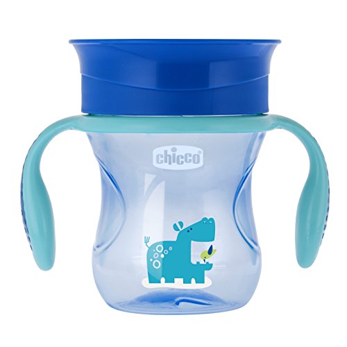 Chicco Perfect 360 - Vaso con membrana de silicona anti goteó, color azul