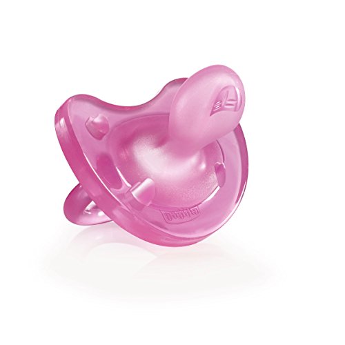 Chicco Phisio Soft - Chupete todo goma de silicona para 0-6 meses, color rosa