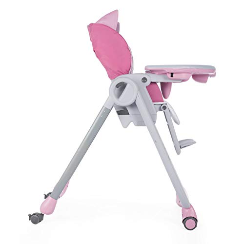 Chicco Polly 2 Start Trona y hamaca transformable y compacta, con 4 ruedas y freno, de 0 a 3 años, diseño gato rosa (Miss Pink)