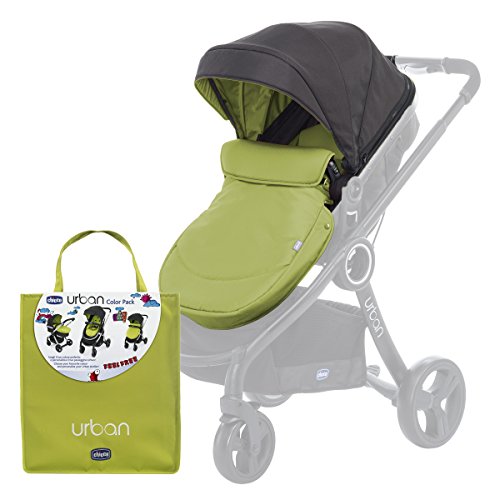 Chicco Urban Color Pack - Set de accesorios: capota + cubrepiernas + kit confort, color verde