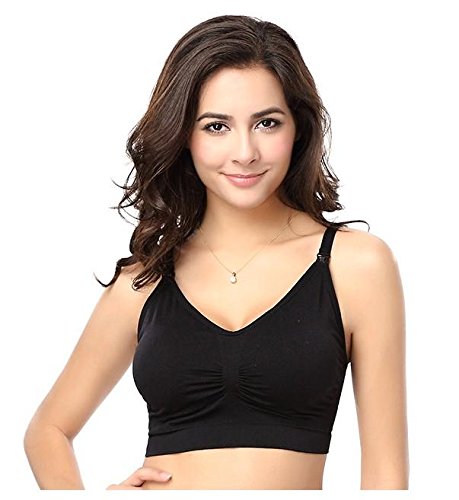 Cimary Sujetador de maternidad para mujeres Bra sin costuras (4Pack) (L/XL, 3 piezas (gris + negro+ rosa))