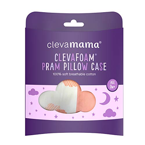 Clevamama ClevaFoam Funda Almohadas para Carritos Bebé, 100% Algodón - Coral