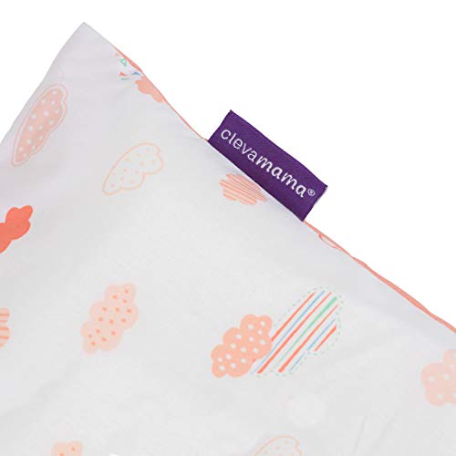 Clevamama ClevaFoam Funda Almohadas para Carritos Bebé, 100% Algodón - Coral