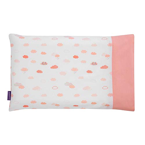 Clevamama ClevaFoam Funda Almohadas para Carritos Bebé, 100% Algodón - Coral