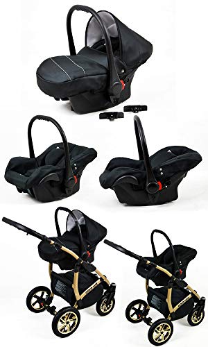 Cochecito de bebe 3 en 1 2 en 1 Trio Isofix silla de paseo Gold-Deluxe by SaintBaby Onyx 3in1 con Silla de coche