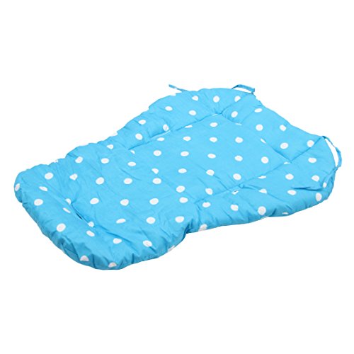 cojin de asiento de carrito de nino - SODIAL(R) Funda de algodon almohada de asiento de grueso de cochecito infantil de bebe azul