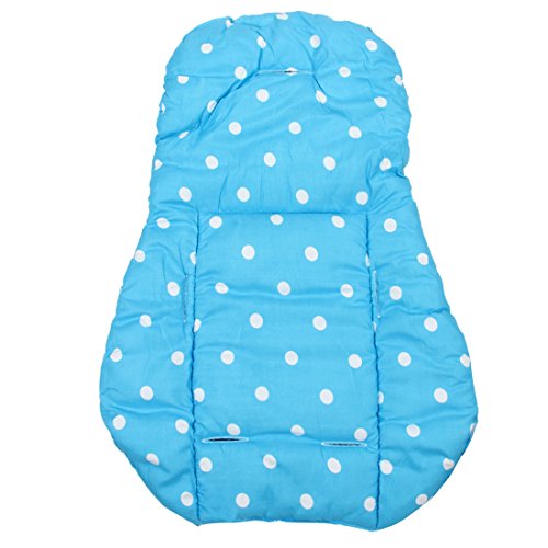 cojin de asiento de carrito de nino - SODIAL(R) Funda de algodon almohada de asiento de grueso de cochecito infantil de bebe azul