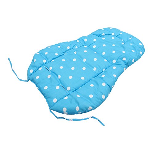 cojin de asiento de carrito de nino - SODIAL(R) Funda de algodon almohada de asiento de grueso de cochecito infantil de bebe azul