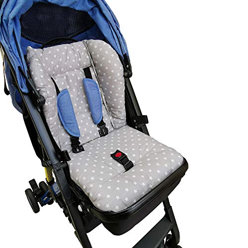 Cojín Para Silla Alta, Cochecito De Bebé Amcho/Trona/Cojín Para Asiento De Automóvil Cojín Transpirable De Película Protectora (patrón De Estrellas De Fondo Gris)