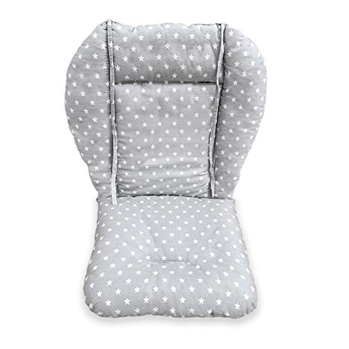 Cojín Para Silla Alta, Cochecito De Bebé Amcho/Trona/Cojín Para Asiento De Automóvil Cojín Transpirable De Película Protectora (patrón De Estrellas De Fondo Gris)