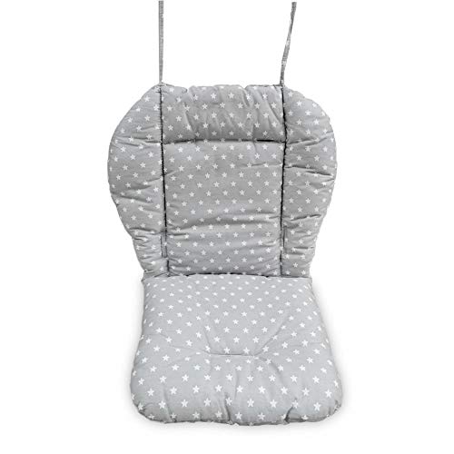 Cojín Para Silla Alta, Cochecito De Bebé Amcho/Trona/Cojín Para Asiento De Automóvil Cojín Transpirable De Película Protectora (patrón De Estrellas De Fondo Gris)