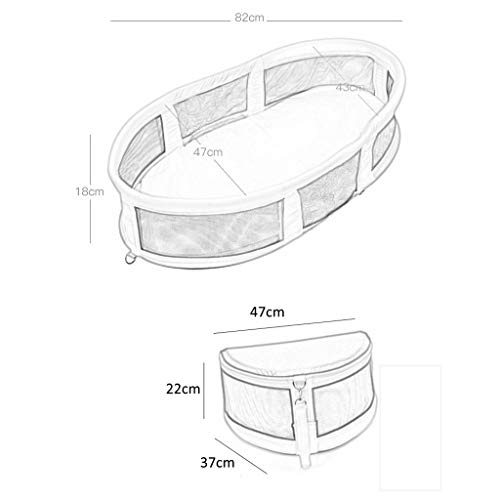 Colchón de Viaje portátil Canasta de Dormir Desmontaje Plegable Limpieza portátil 0-12 Meses 82 * 47 * 18 cm MUMUJIN