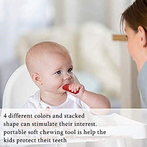 Collar Mordedor Silicona Niños Autismo Masticar Chewlery Sensorial Chew Necklace Set, Dentición de Silicona Chewer Motor Oral para Masticar Juguete para ADHD, SPD, ASD/SD, Autismo, Morder(4 pack)