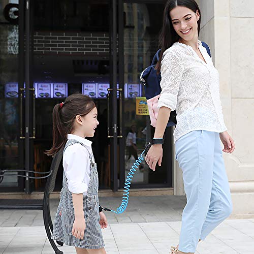 Correa de Muñeca Antipérdida para Niño Ajustable Rotación de 360 Grados Cinturón de Seguridad Suave Elástica Caminando Mano Arnés Elástico Cuerda de Alambre Ideal para Actividades al Aire Libre 1.5M