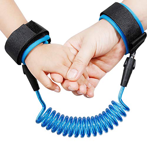 Correa de Muñeca Antipérdida para Niño Ajustable Rotación de 360 Grados Cinturón de Seguridad Suave Elástica Caminando Mano Arnés Elástico Cuerda de Alambre Ideal para Actividades al Aire Libre 1.5M