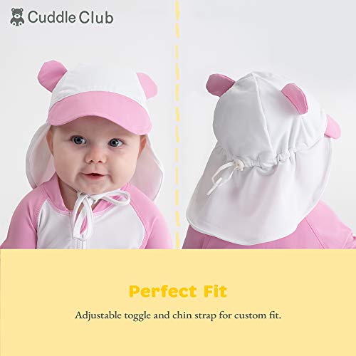 Cuddle Club Sombrero para Bebés y Niños | SPF 50+ Protección Solar Anti UV para la Cabeza y la Nuca - SunhatPenguinPurpleM