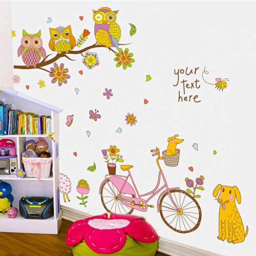 CVG Cartoon Animal Bicicleta Pegatinas de Pared Habitación para niños Dormitorio Kindergarten Eco Friendly Tatuajes de Pared extraíbles Arte Decoración para el hogar Mural dc8