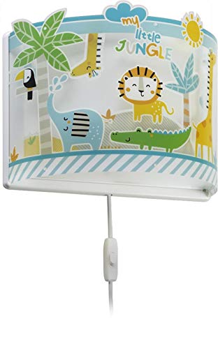 Dalber Lámpara Aplique Pared Infantil My Little Jungle, 60 W, Multicolor