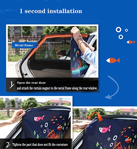 Dancepandas Parasol De Coche Bebé 2PCS Parasol Ventana Coche Parasol Coche Infantil lateral Parasoles Autoadhesivo Para Proteger del Sol a Bebés y Mascotas 50 * 78cm