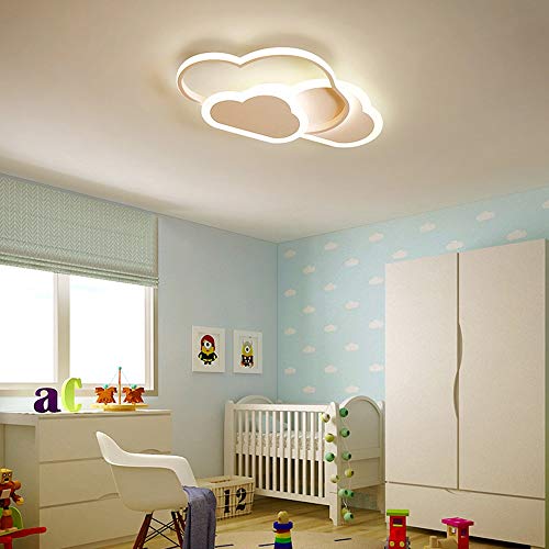 De Techo del LED, Luz De Techo Creative Cloud, con Control Regulable 6 Cm Ultra-Delgada Blanco Y Rosa De La Lámpara De Techo A Distancia, For Infantil Parvulario Habitación Sala Iluminación De La