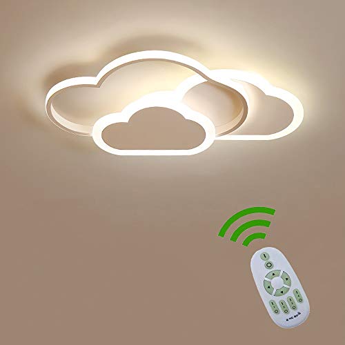 De Techo del LED, Luz De Techo Creative Cloud, con Control Regulable 6 Cm Ultra-Delgada Blanco Y Rosa De La Lámpara De Techo A Distancia, For Infantil Parvulario Habitación Sala Iluminación De La