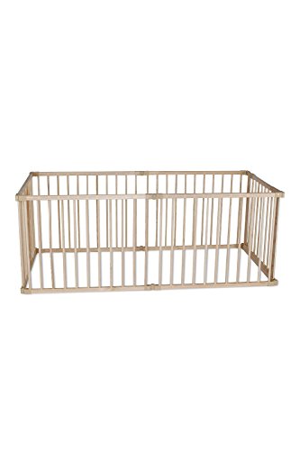 Dibea BP00581 Parque infantil de madera con puerta, 68 cm de altura, 6 elementos, cada elemento 90 x 68 cm