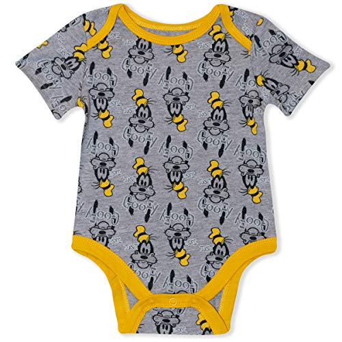 Disney 5-Pack Baby Boy Onesies with Mickey, Donald, Goofy for Infant and Newborn