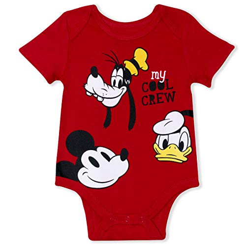 Disney 5-Pack Baby Boy Onesies with Mickey, Donald, Goofy for Infant and Newborn