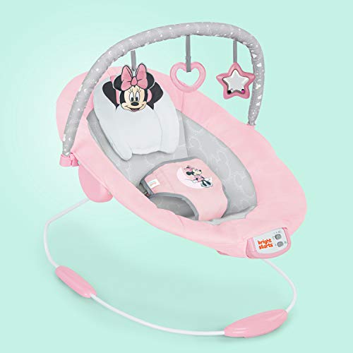 Disney Baby 12206 - Hamaca bebé minnie rosy skies, arco de juego, 7 melodías, vibraciones relajantes, niñas