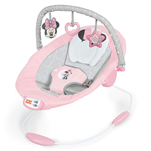 Disney Baby 12206 - Hamaca bebé minnie rosy skies, arco de juego, 7 melodías, vibraciones relajantes, niñas