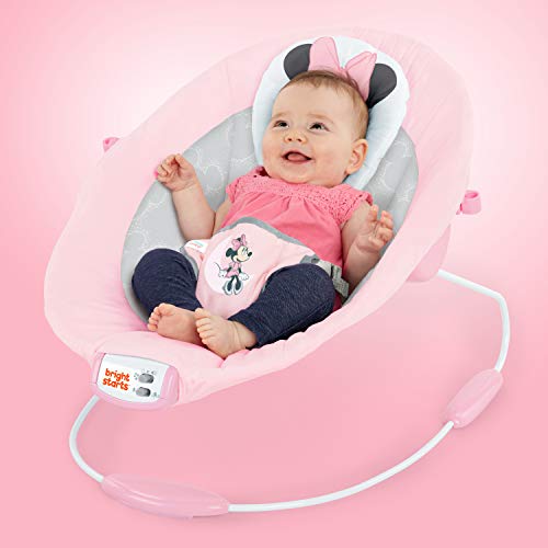 Disney Baby 12206 - Hamaca bebé minnie rosy skies, arco de juego, 7 melodías, vibraciones relajantes, niñas